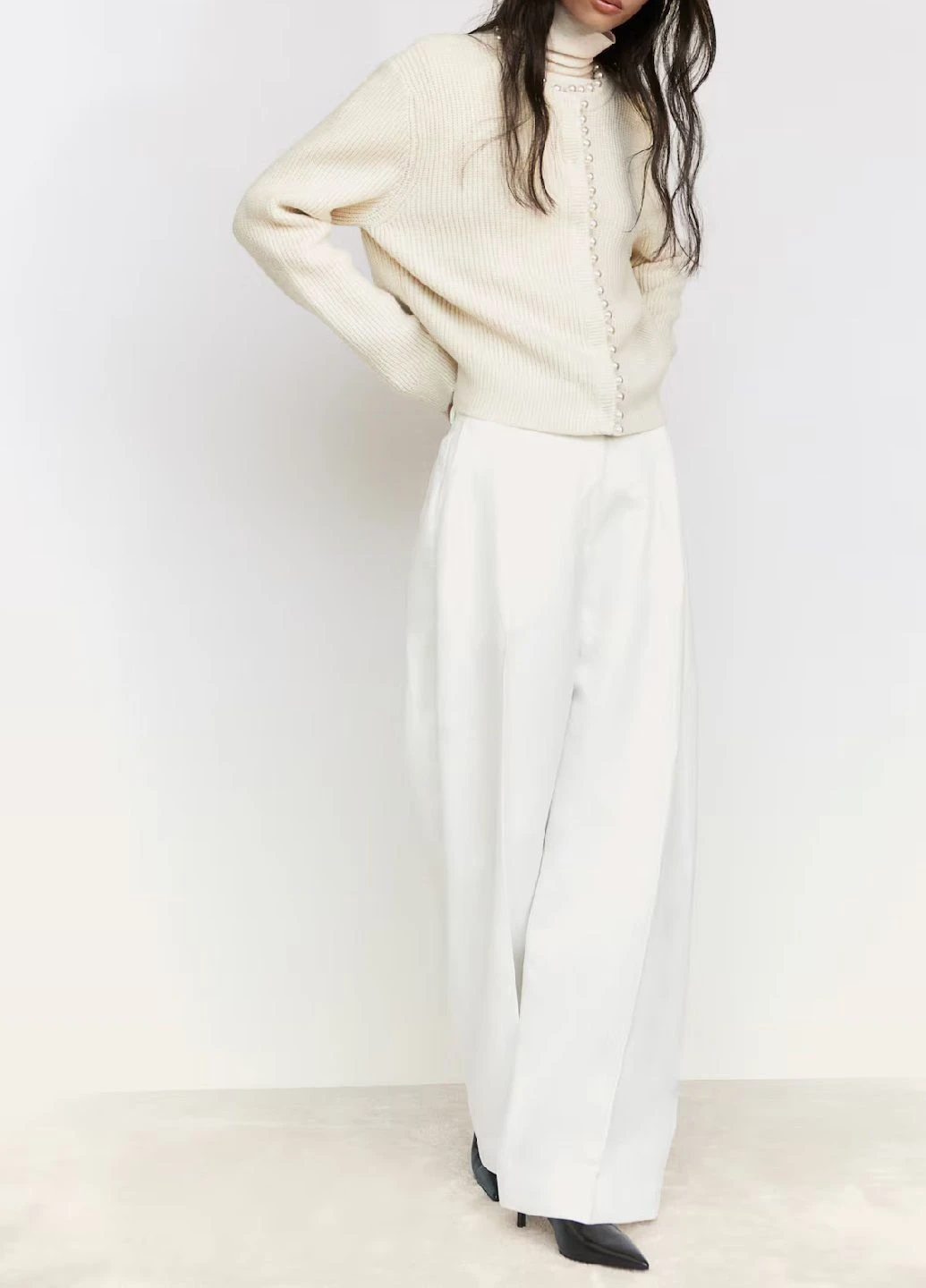 Молочный демисезонный кардиган H&M