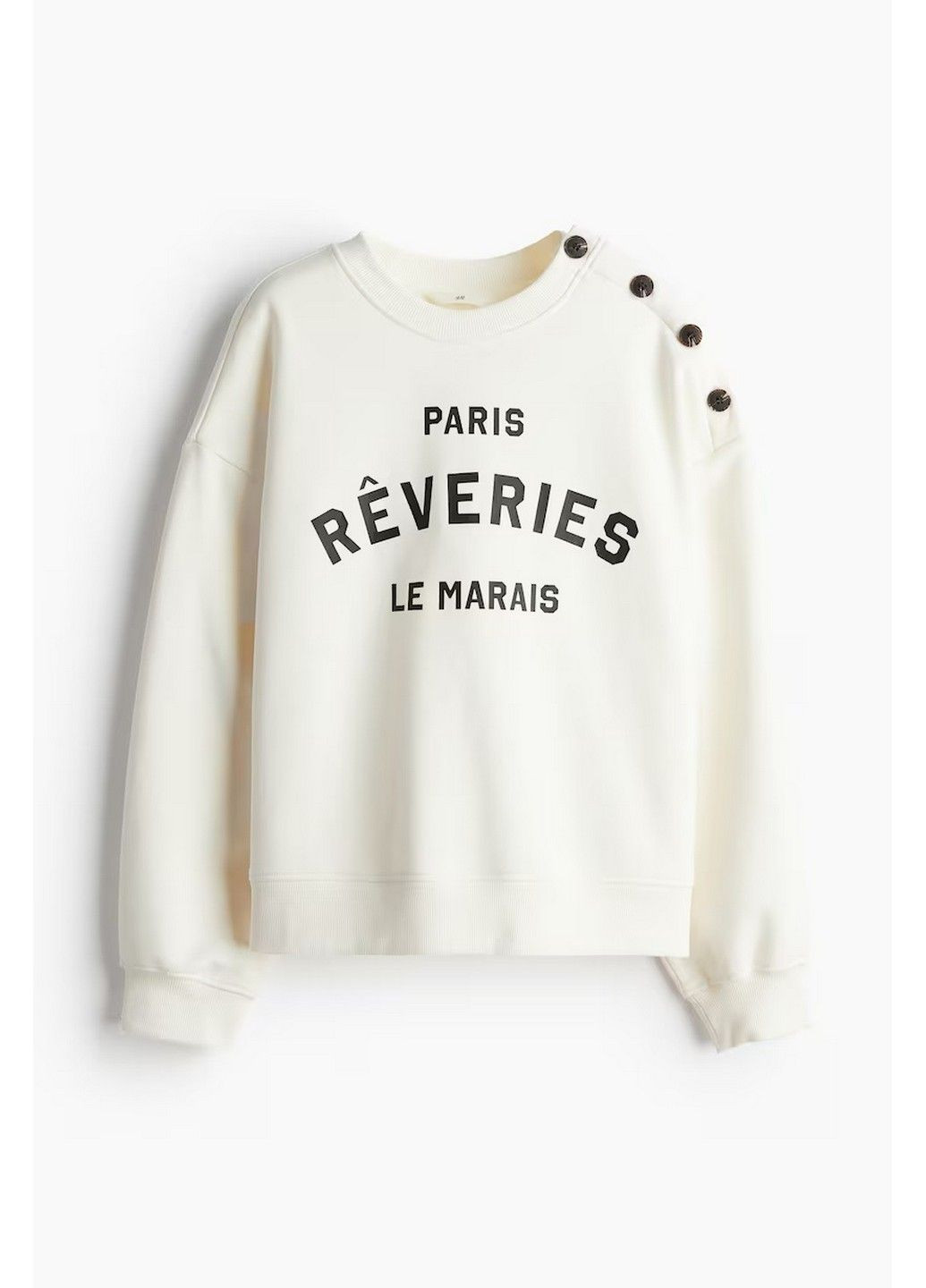 Білий світшот на флісі H&M напис (362390025)