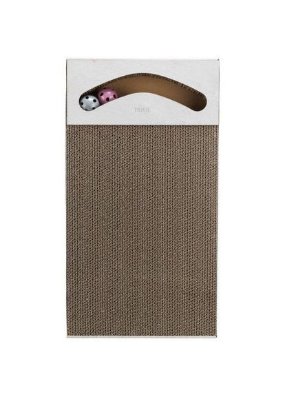 Царапка XXL для кошек, с двумя шариками, картон, 70х6х38 cм (песочный) Trixie (324625228)