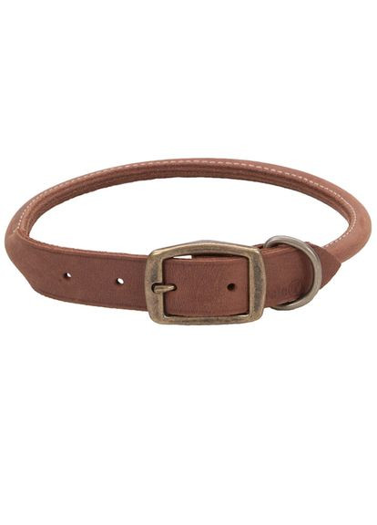 Круглый кожаный ошейник для собак Circle T 1.2x50 см шоколадный (76484321665) Coastal (279572375)