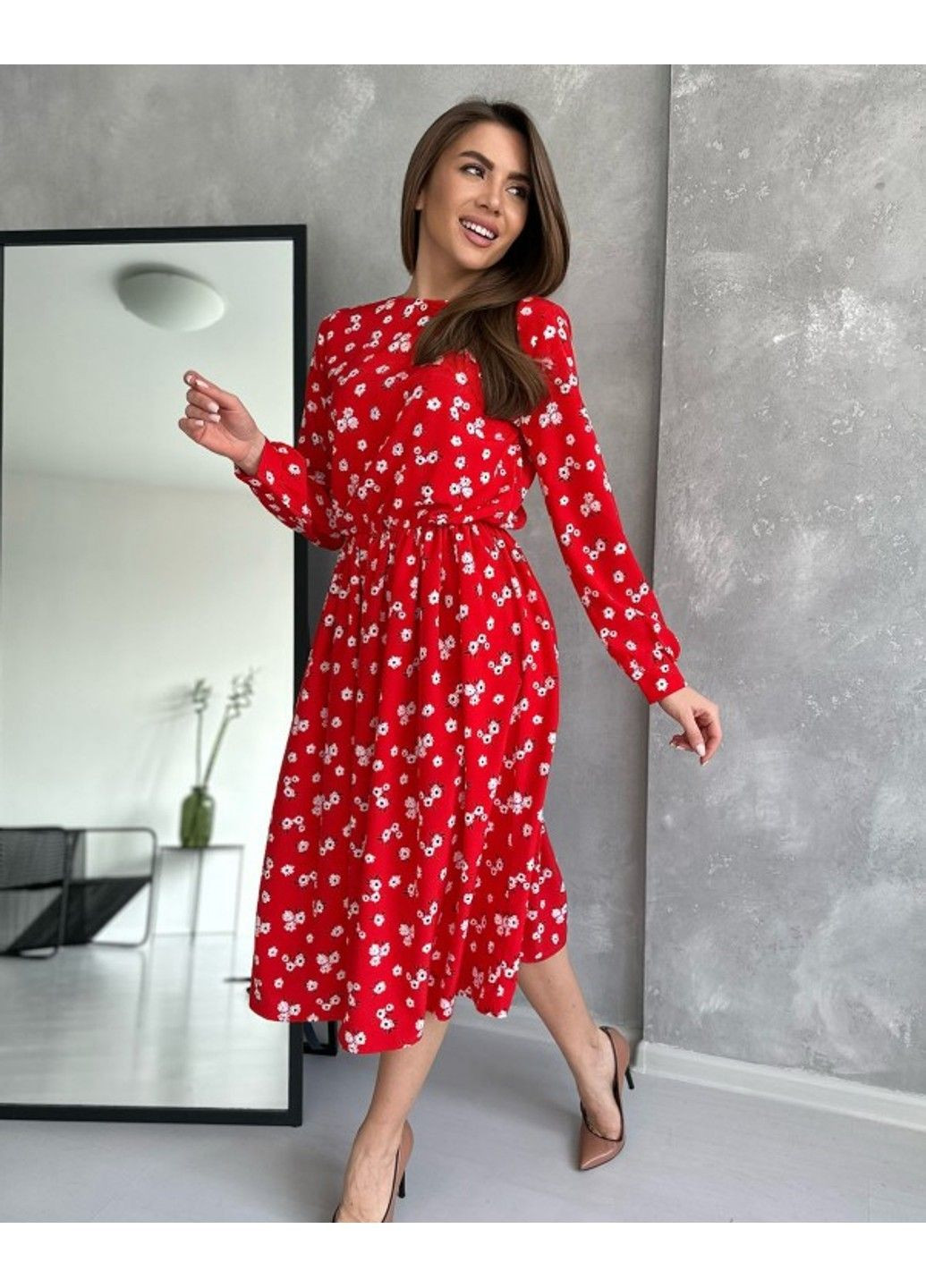 Красное повседневный платье 13739 xxl красный ISSA PLUS