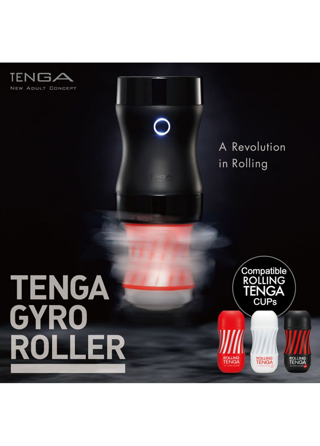Мастурбатор Rolling Gyro Roller Cup, новий рельєф для стимуляції обертанням Tenga (366876614)
