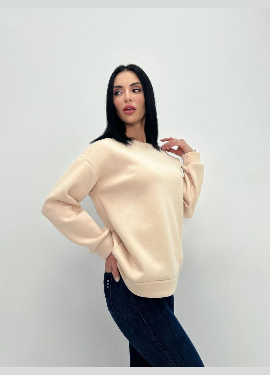 Бежевый демисезонный женский теплый батник Fashion Girl