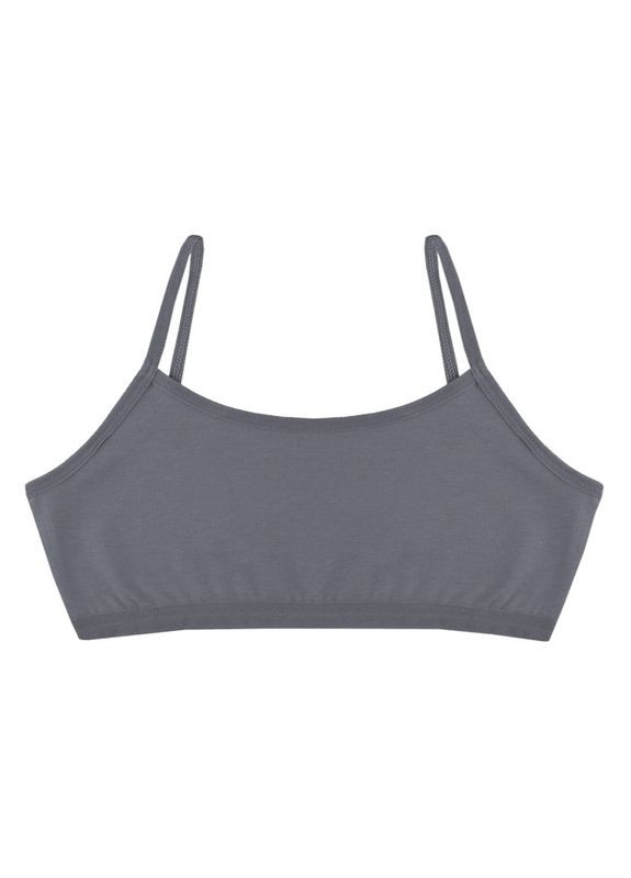 Тёмно-серый подростковый однотонный топ на тонких бретельках для девочек Donella хлопок