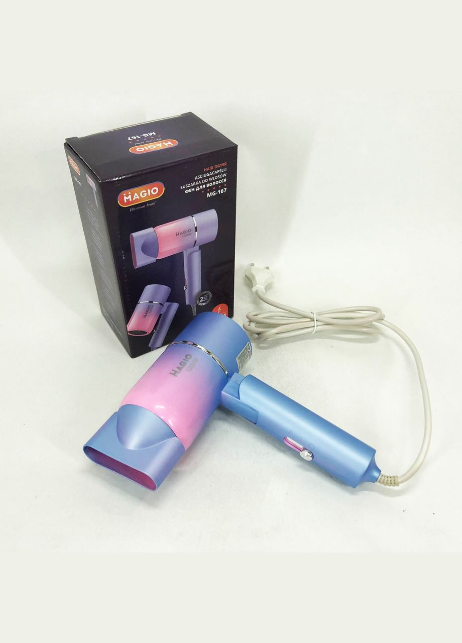 Фен MG-167, Электрический фен для сушки волос, Легкий профессиональный фен, Женский фен для волос Magio (364664845)