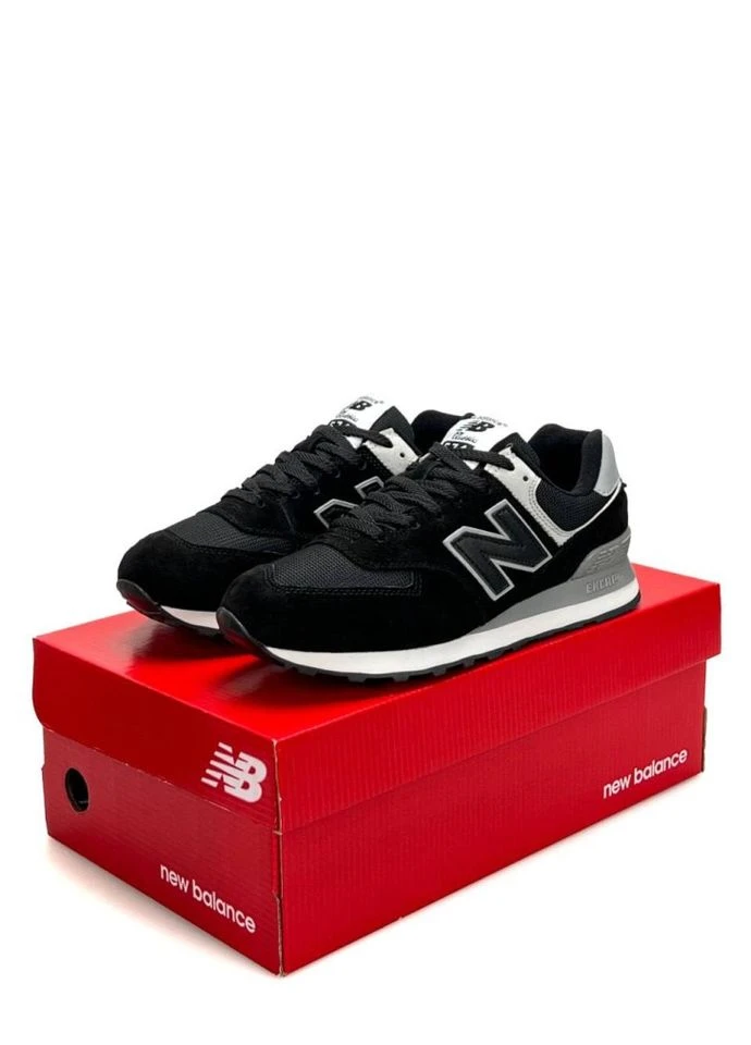 Кроссовки Black Grey No Brand 574 тёмно-серые (383788789)