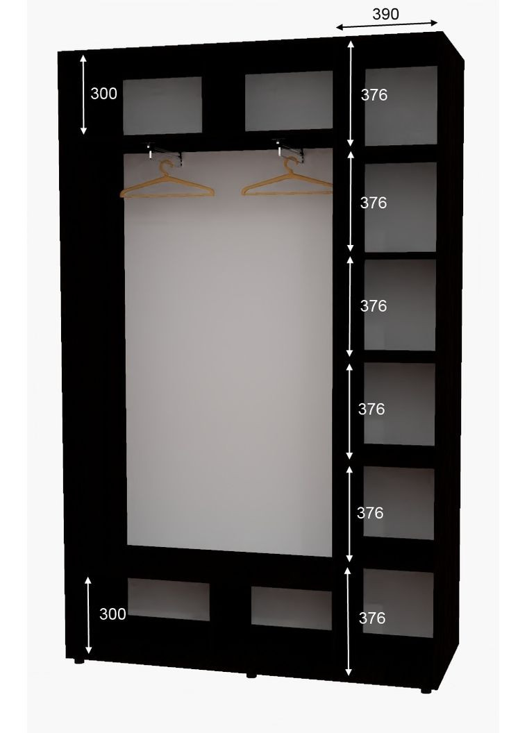Шафа-купе дводверна 160*45*230 см Венге магія 2 двері ДСП Алекса (360458308)
