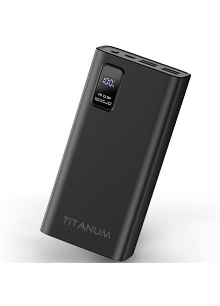 Повербанк зі швидкою зарядкою TPB728S-B 30000mAh 22.5W 4USB, Micro USB, Type-C Black Titanum 27364 (282312671)