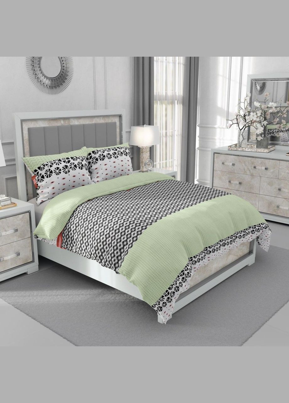 Мікрофіброва постільна білизна з принтом Напівторний 150x210 см Різнокольоровий (М-P-0142) No Brand (308755254)