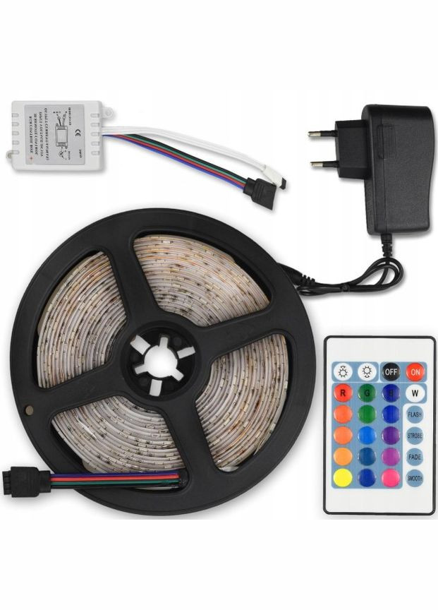 Комплект светодиодной ленты 3528 RGB в силиконе 5 м с пультом (1756374621) No Brand (330579031)