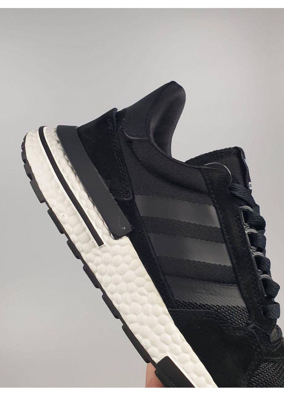 Чорні Осінні кросівки чоловічі adidas zx500 black white адідас zx 500 No Brand