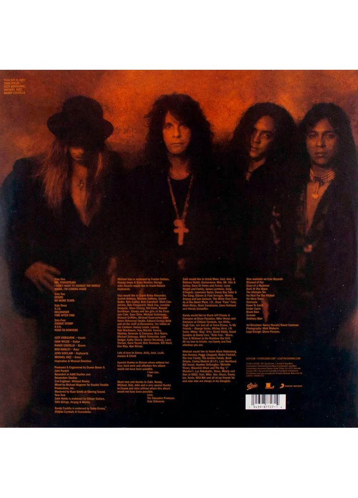 Вінілова пластинка Ozzy Osbourne — No More Tears 2LP Sony Music Entertainment (365721036)