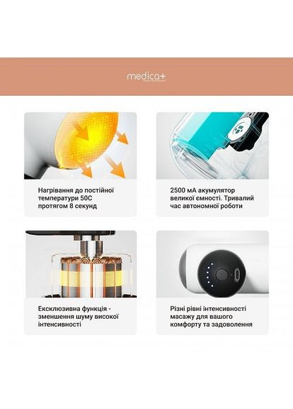 Перкусійний ручний масажер для тіла і м'язів MassHand Pro 4.0 black гарантія 1 рік Medica+ (303207598)