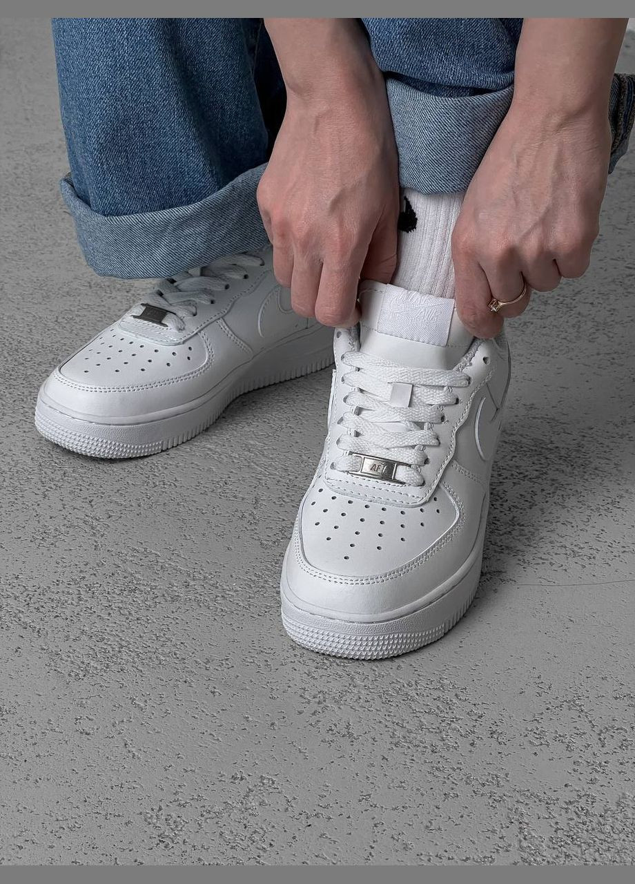 Білі всесезонні кросівки Vakko Nike Air Force 1 Low ‘07 White Edition