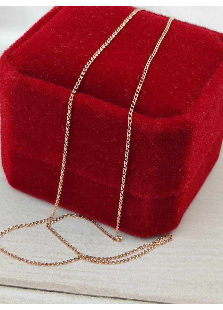 Серебряная тоненькая цепочка 925 пробы в позолоте плетения Панцир 40 см No Brand (366664909)