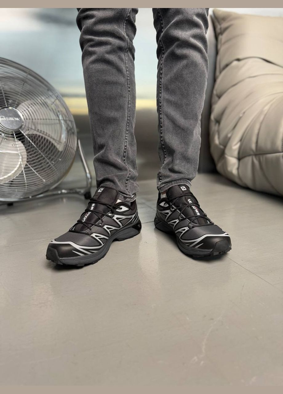 Черные зимние кроссовки зимние мужские salomon xt-6 winter gore-tex black gray termo fleece | саломон хт-6 черные серые термо с флисом No Brand