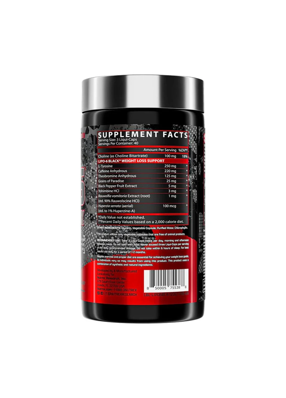 Lipo-6 Black Maximum Potency - 120 caps Nutrex (401305548)