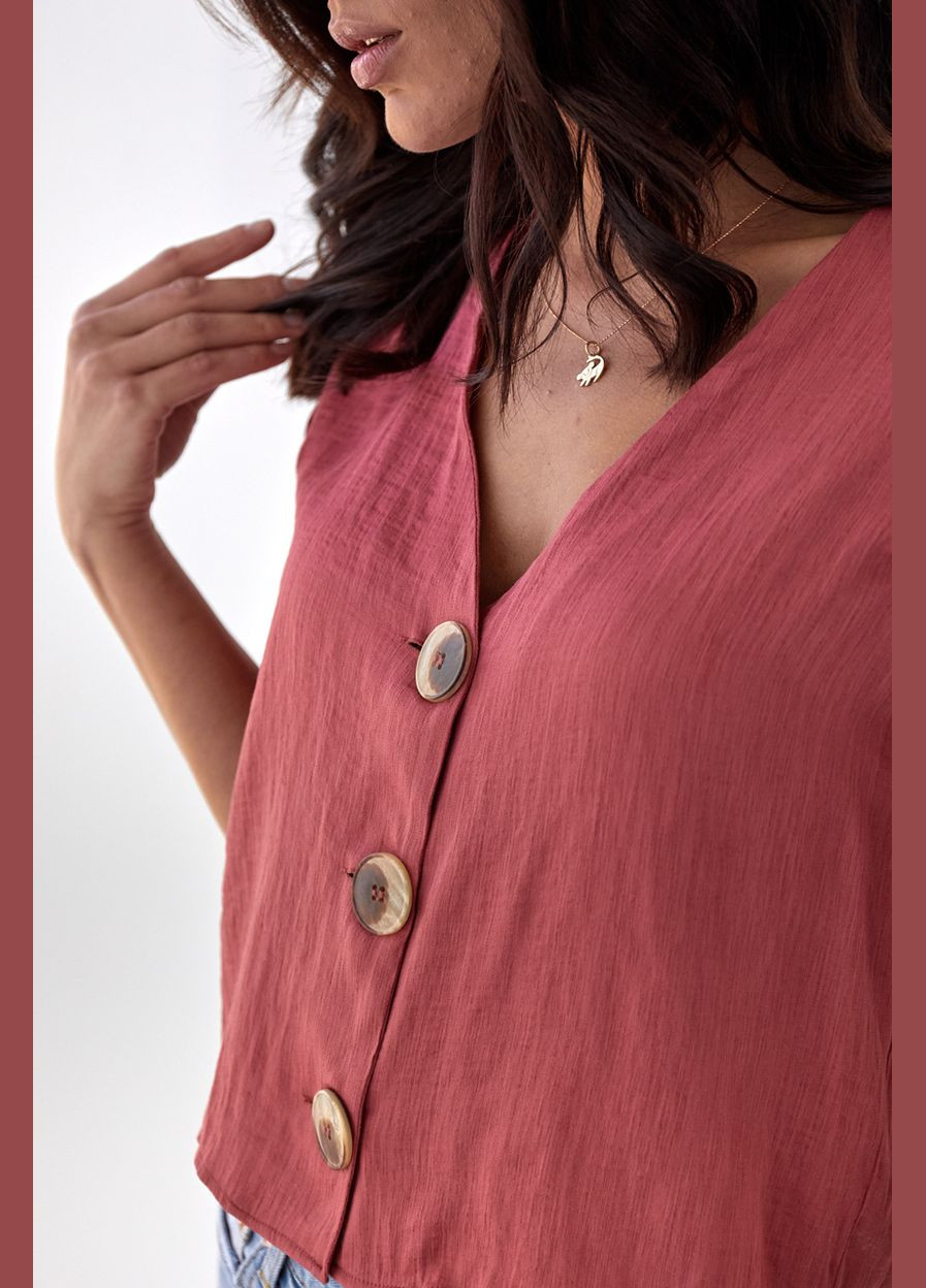 Бордовая летняя блуза с коротким рукавом. Lurex