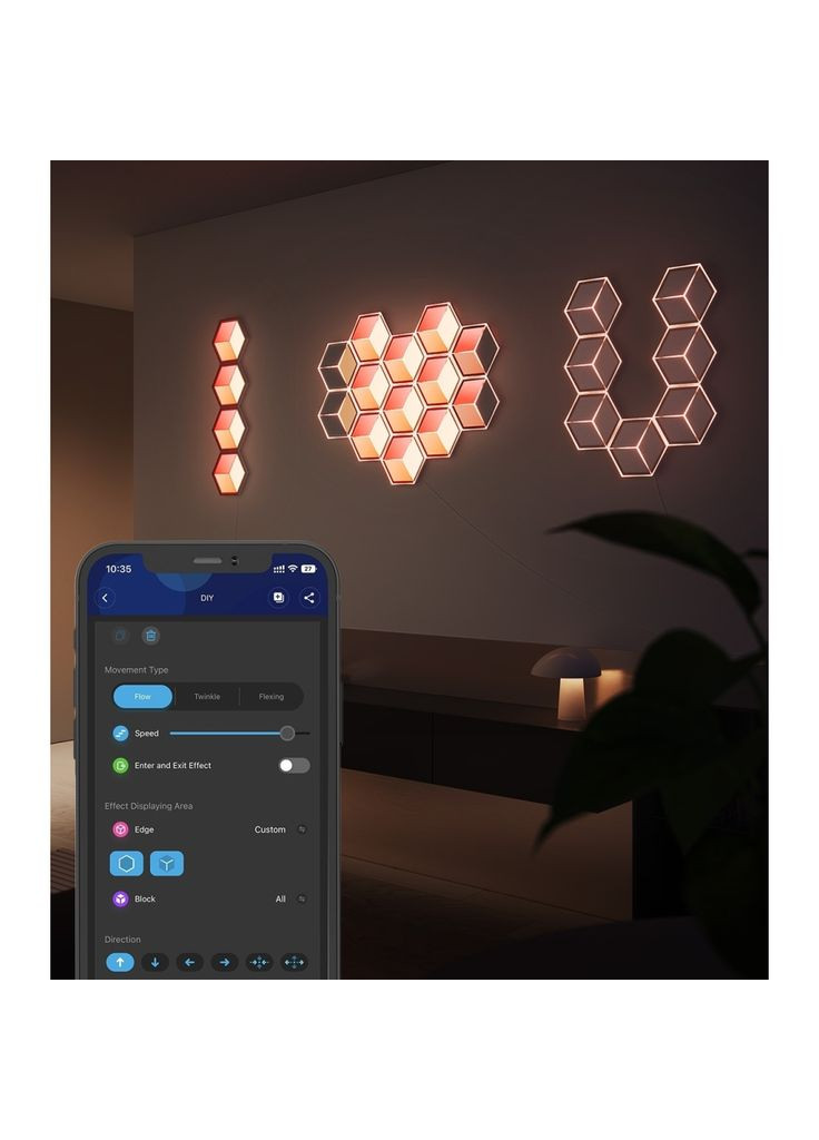 Світильник H106A Glide Hexagon Light Panels Ultra Expansion Pack, 1pc, RGBIC, Wi-Fi/Bluetooth, Purple (H106A007-OF-EU) Govee (372613326)