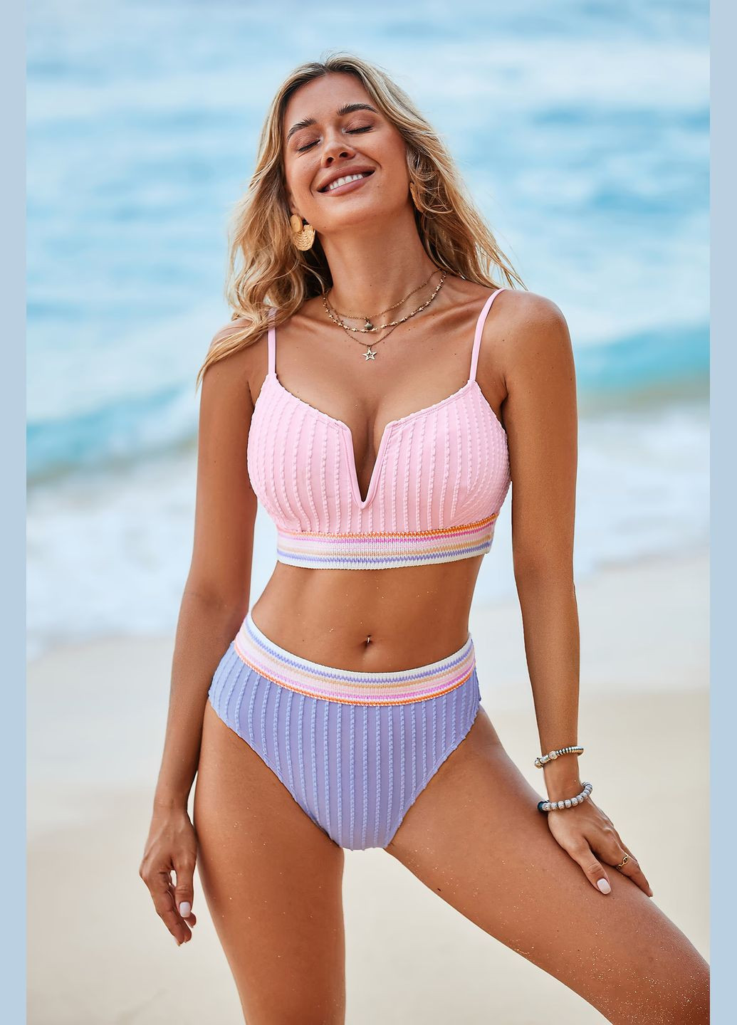 Комбинированный летний купальник CUPSHE