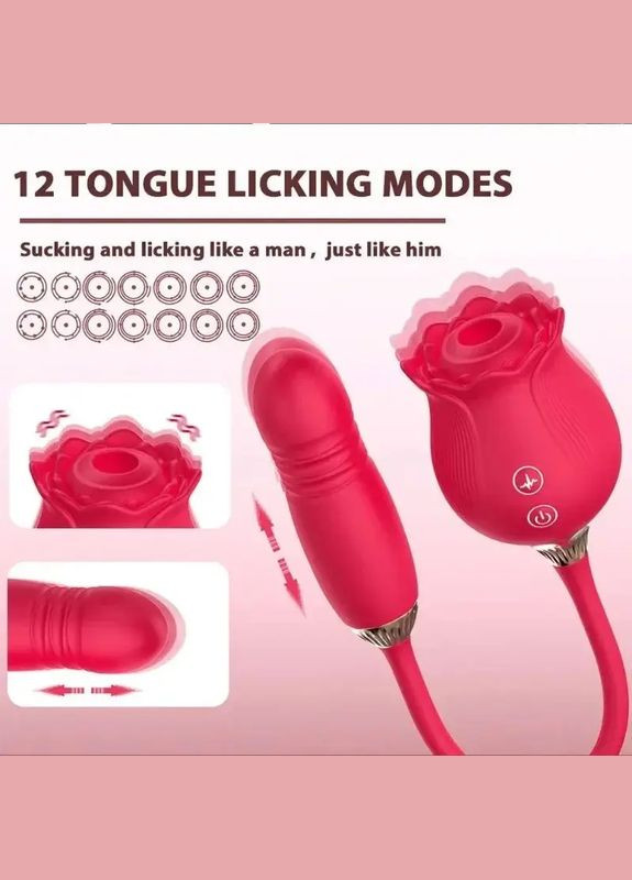 Подвійний вакуумний пульсуючий вібростимулятор Троянда No Brand (316720741)