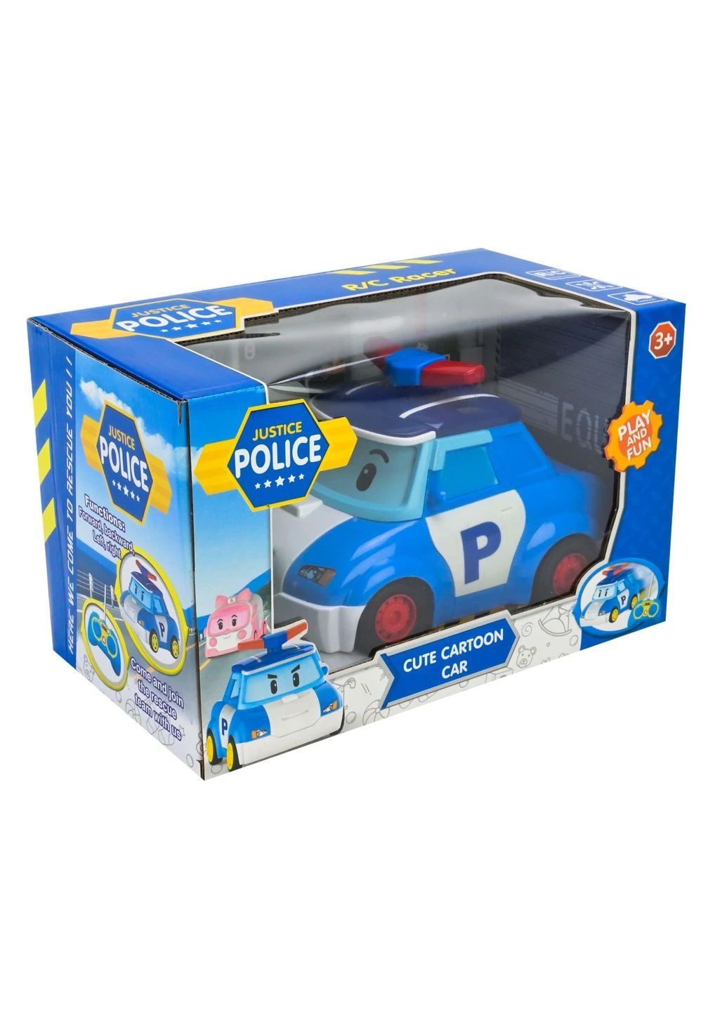 Радіоуправляюча машинка мультгерой Поліція Robocar Polly з акумулятором No Brand 180-1A (374652300)