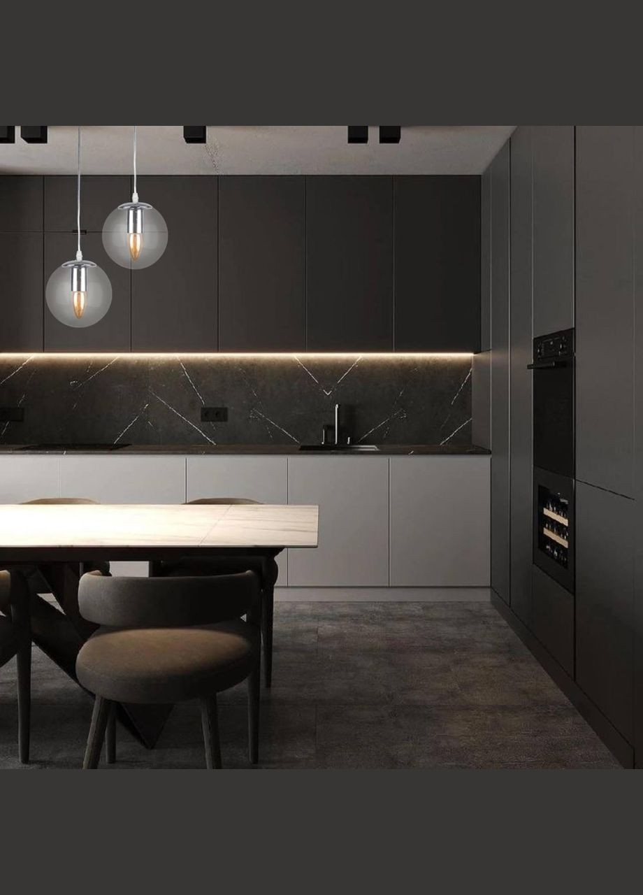 Срібний підвіс з прозорим скляним кулею (56-PR150F-1 CR+CL) No Brand (370070567)