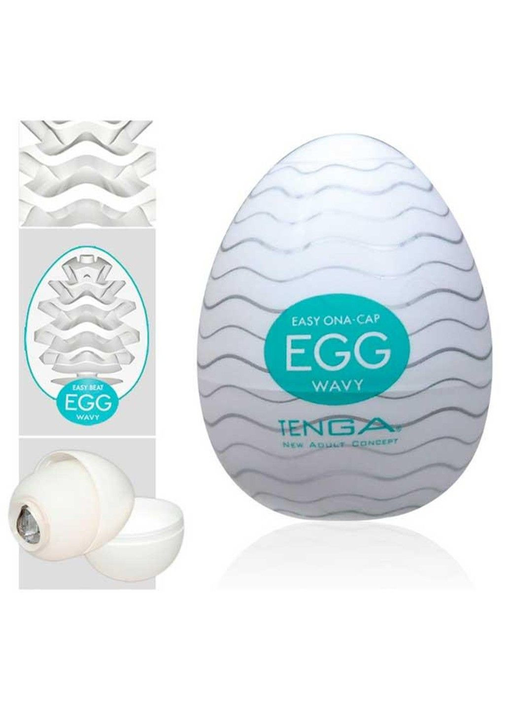 Бирюзовое яйцо мастурбатор Tenga Clicker - 6,7*5,2 см Реплика No Brand (288538627)
