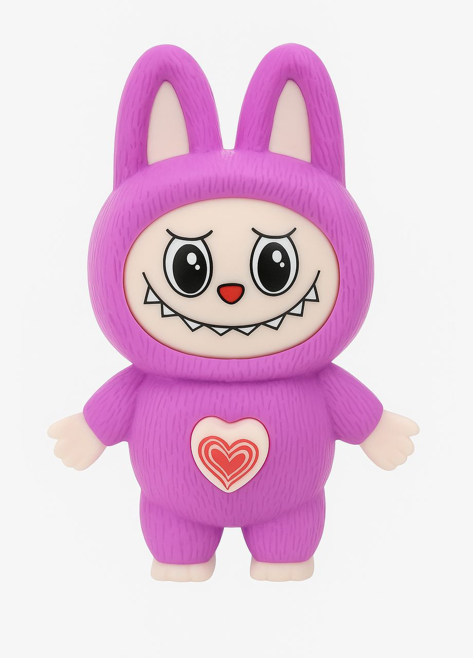 Іграшка-брелок "Зайчик Лабубу" зі змінною мордочкою — фіолетовий зайчик із серцем No Brand (346440109)
