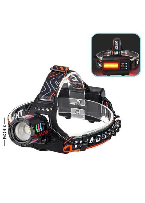 Фонарь налобный FLUORESCENCE 8096 1 РЕЖИМ PM10-TG+COB, 3x18650, power bank, ЗУ Type-C, zoom No Brand (323486185)