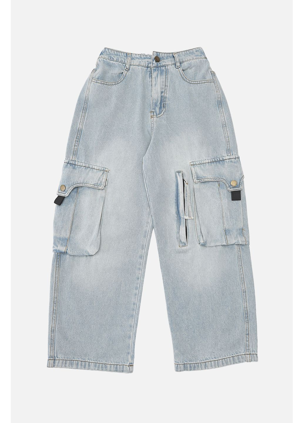 Голубые демисезонные джинсы relax для мальчика цвет голубой цб-00269744 No Brand