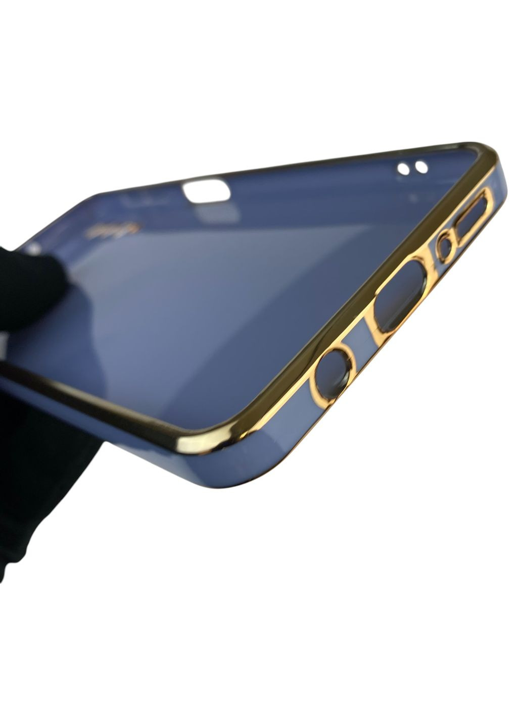 Чохол для Galaxy A7 2018 (SM-A750) з кільцем MagSafe із золотою окантовкою на самсунг а7 2018 синій gs1 Samsung (366234022)