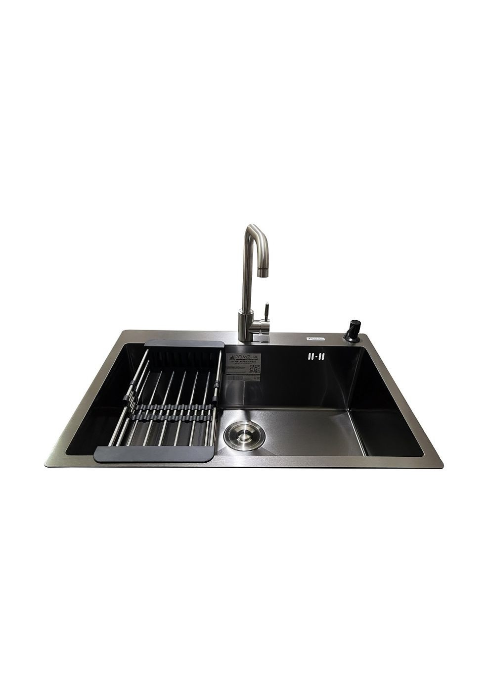 Комплект мойка+смеситель Arta U-650S Max BL(B) Romzha (322244978)