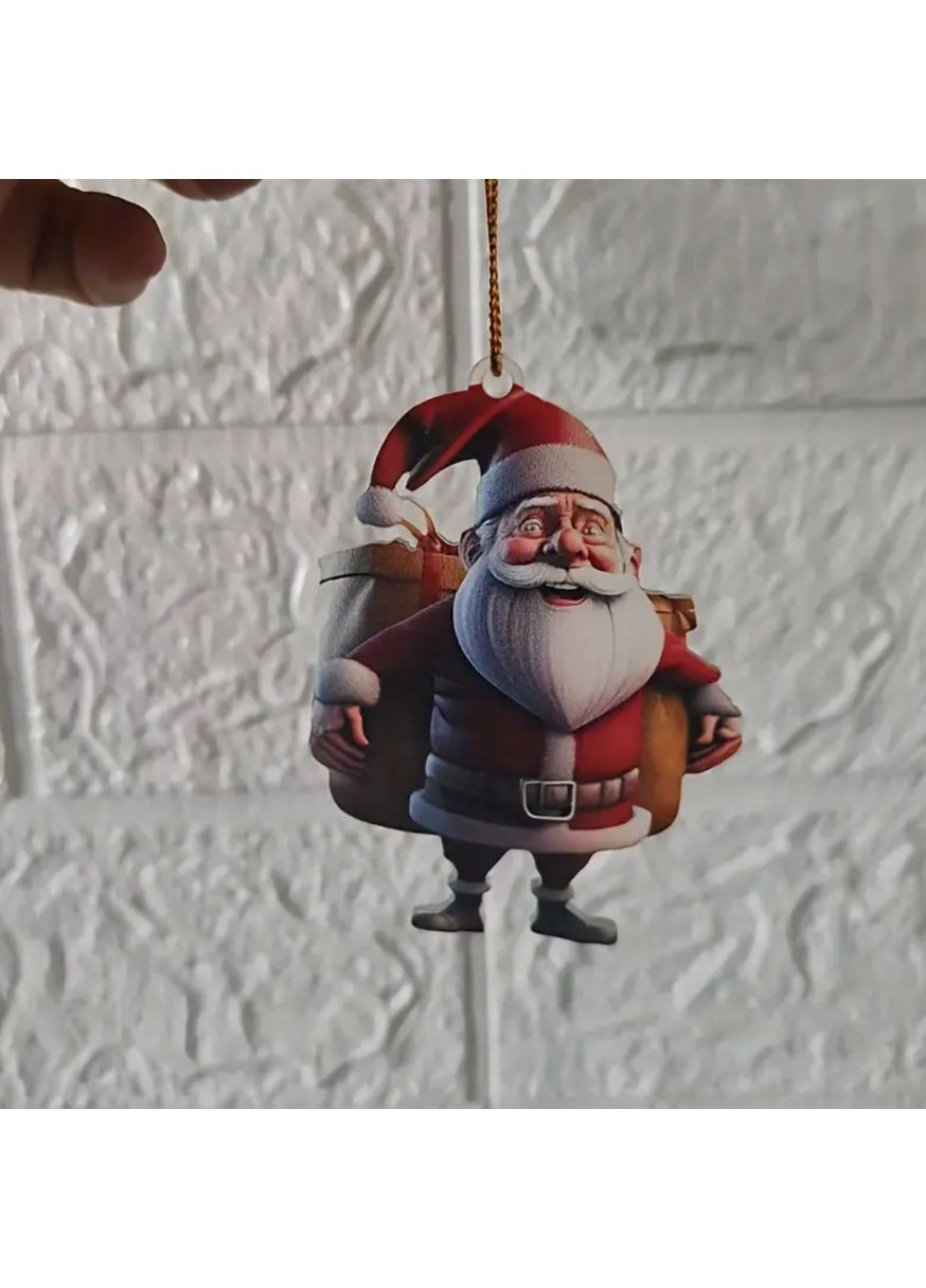 2D ялинкова іграшка з акрилу Дід Мороз (Святий Миколай) або підвіска в машину, підвіска на ключі No Brand (314813425)