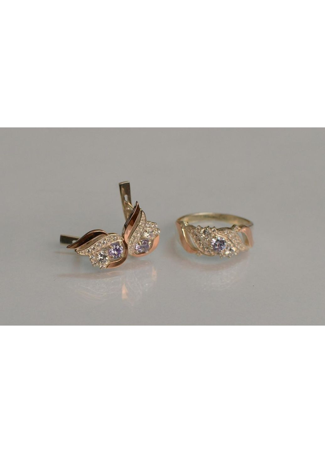 Срібний набір з золотими пластинами Silver Style (367112461)