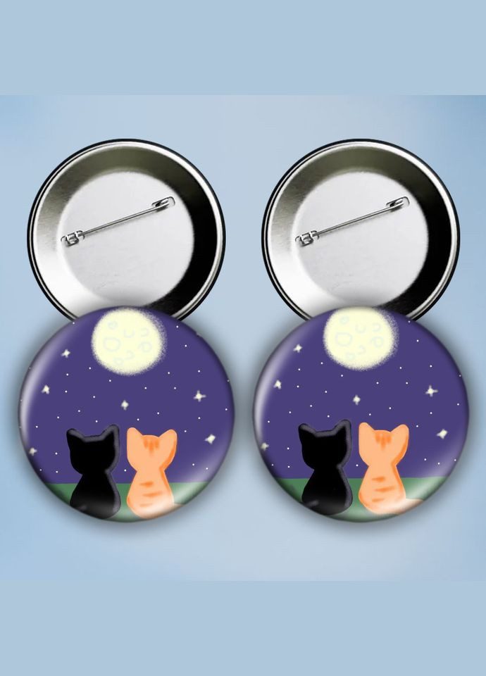 Значки на булавке набор 2 шт Cats металлические на шпильке 56 мм No Brand (303108215)