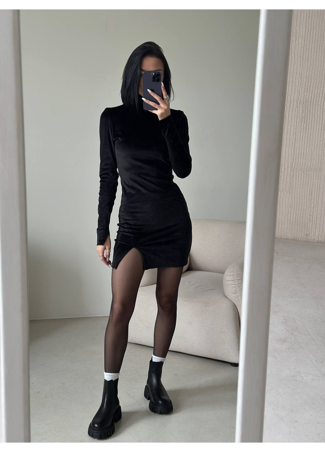 Черное повседневный, коктейльное, кэжуал женское платье силуэтная No Brand однотонное