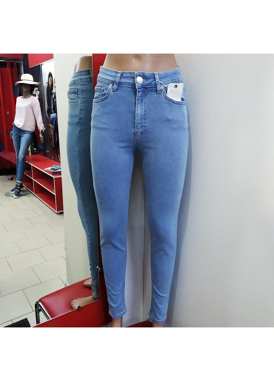 Джинсы ItsBasic женские высокие узкие стрейч 26 голубые Its Basic - (363053998)