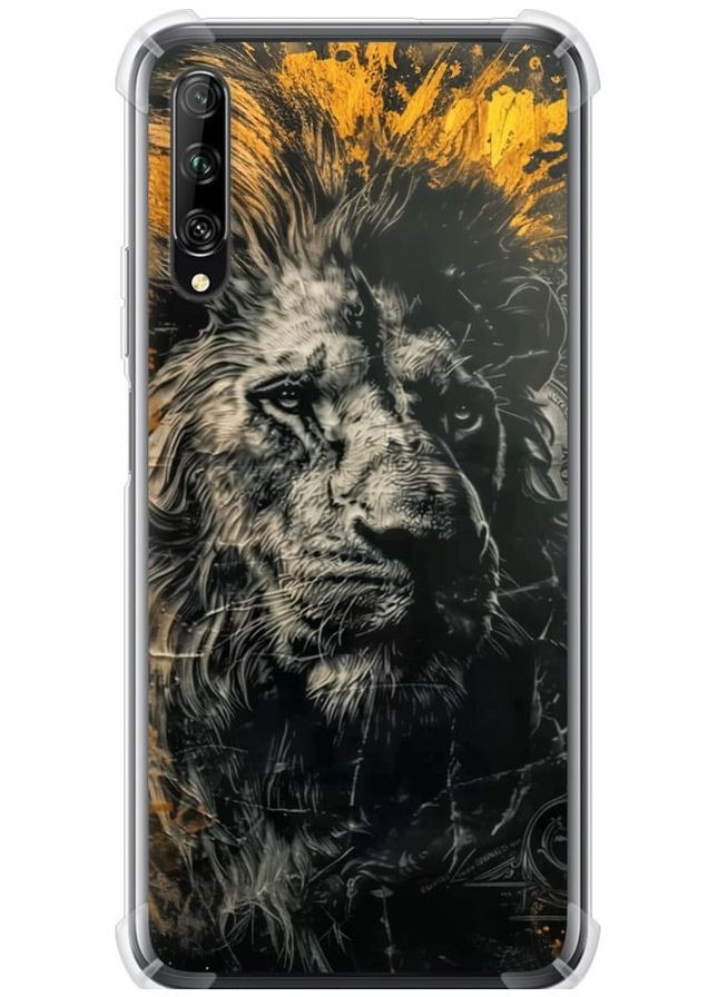 Силикон с усиленными углами чехол 'Лев в золотых красках' для Endorphone Huawei P Smart Pro (297660658)