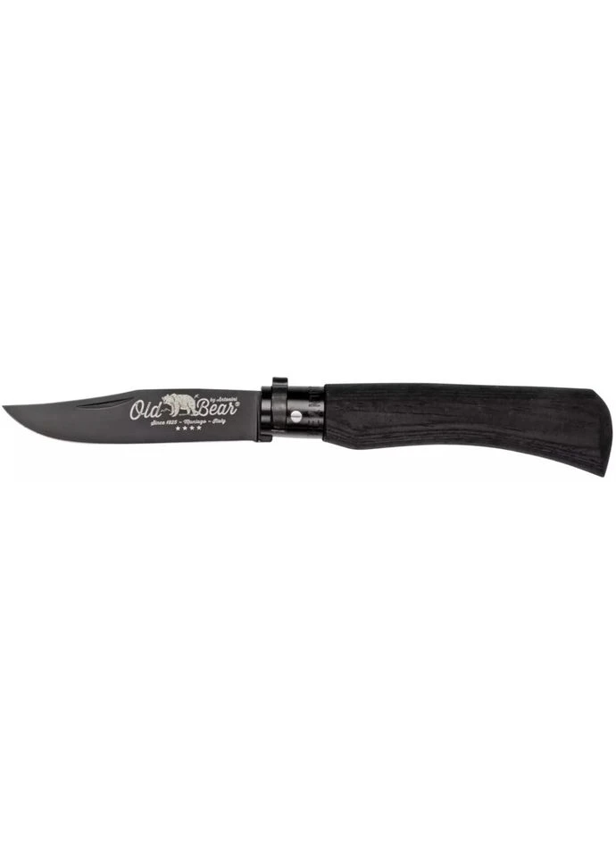Нож Old Bear Total Black M, сталь 1.4060, деревянная рукоятка,, складной, 80 мм, туристический Workman (397002891)
