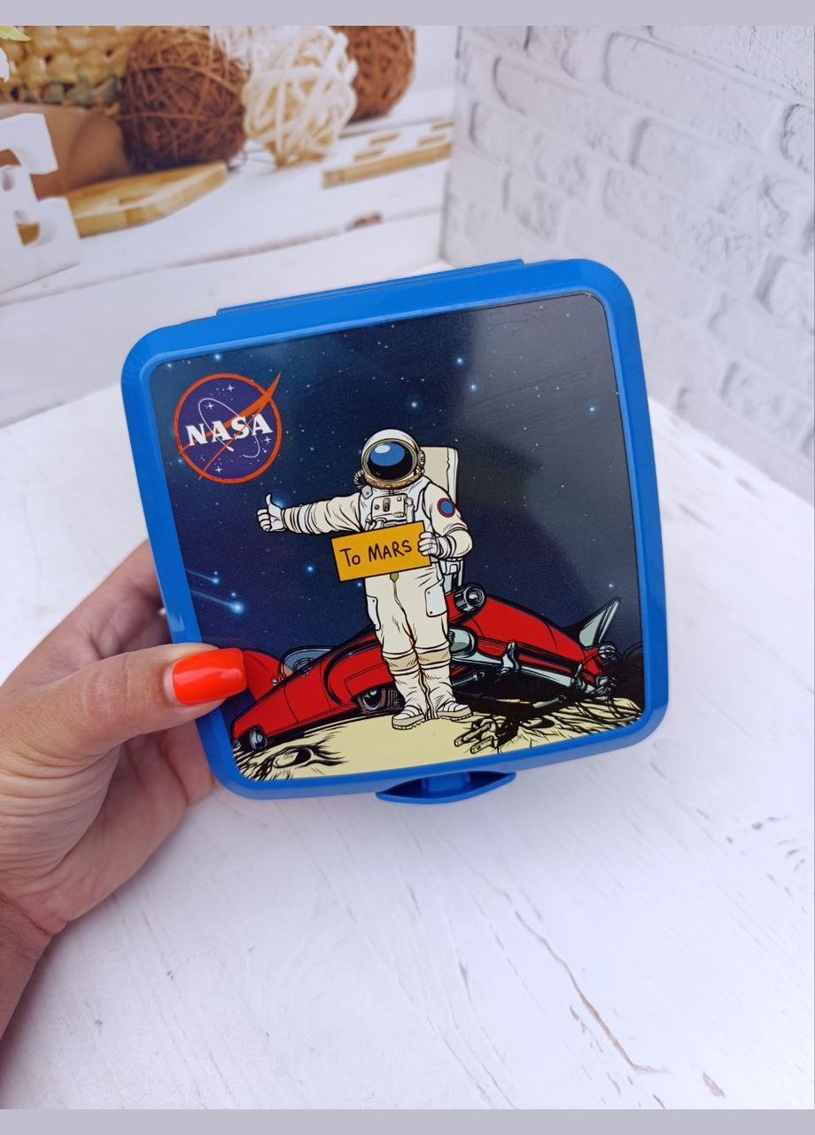 Ланч-бокс 20026-2 пластиковий 15х15х9 см Синій Irak Plastik (339054044)