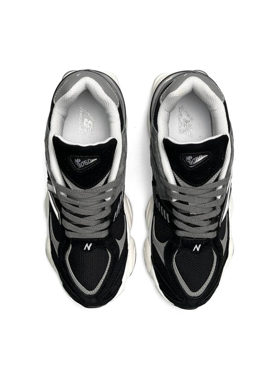 Черные демисезонные кроссовки мужские new balance black grey white No Brand 9060