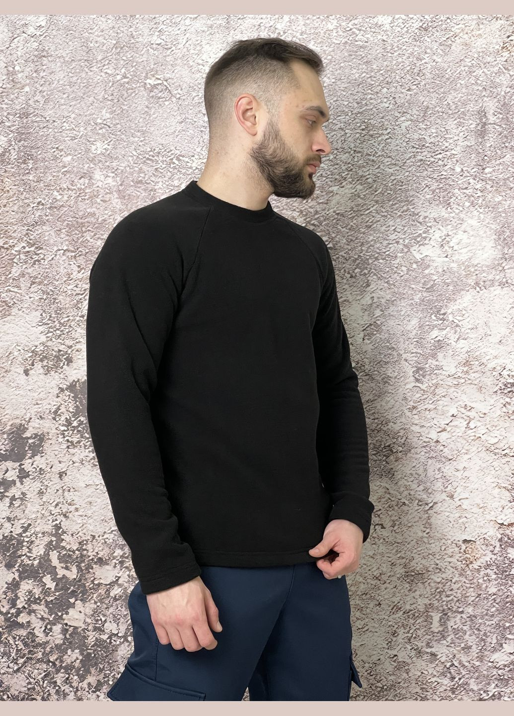 Чорний світшот чоловічий флісовий чорний Intruder (312488895)