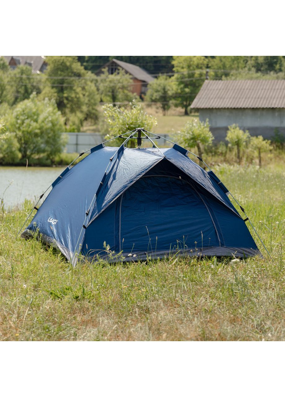 Намет кемпінговий тримісний 190×190×140 (см) автоматичний LU-002 Сиій LUGI (370800975)