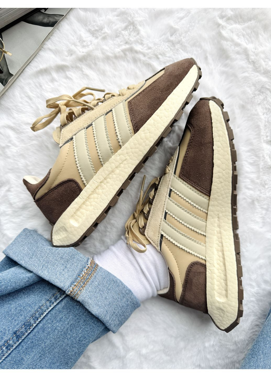 Бежеві Осінні кросівки чоловічі adidas retropy e5 beige / brown адідас ретропи е5 No Brand