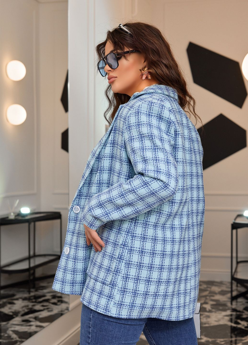 Картатий жакет No Brand (305863555)