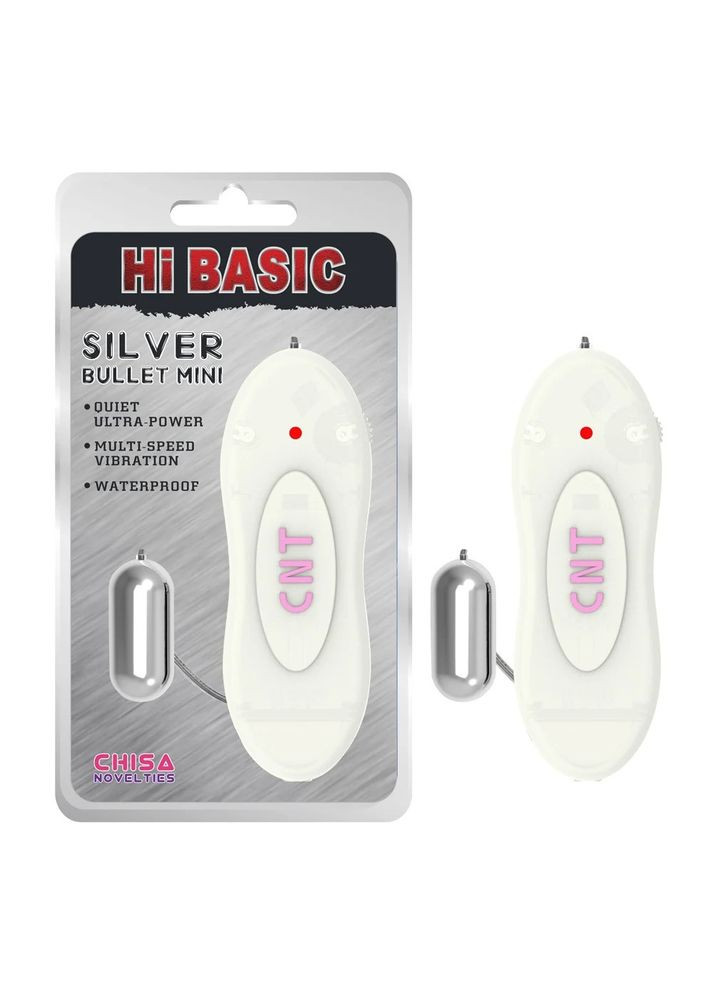 Вибропуля на пульте управления Hi-Basic Silver Bullet Mini, серебристая Chisa (303891423)