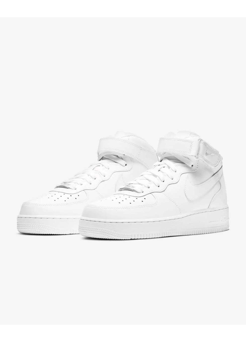 Білі Осінні чоловічі кросівки air force 1 07 mid білий Nike