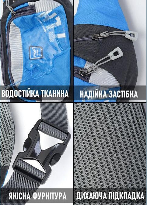 Поясная сумка слинг Tanluhu . 4,5л. 37х15х8см. Черная. Сумка бананка. Bd Sport (311222349)