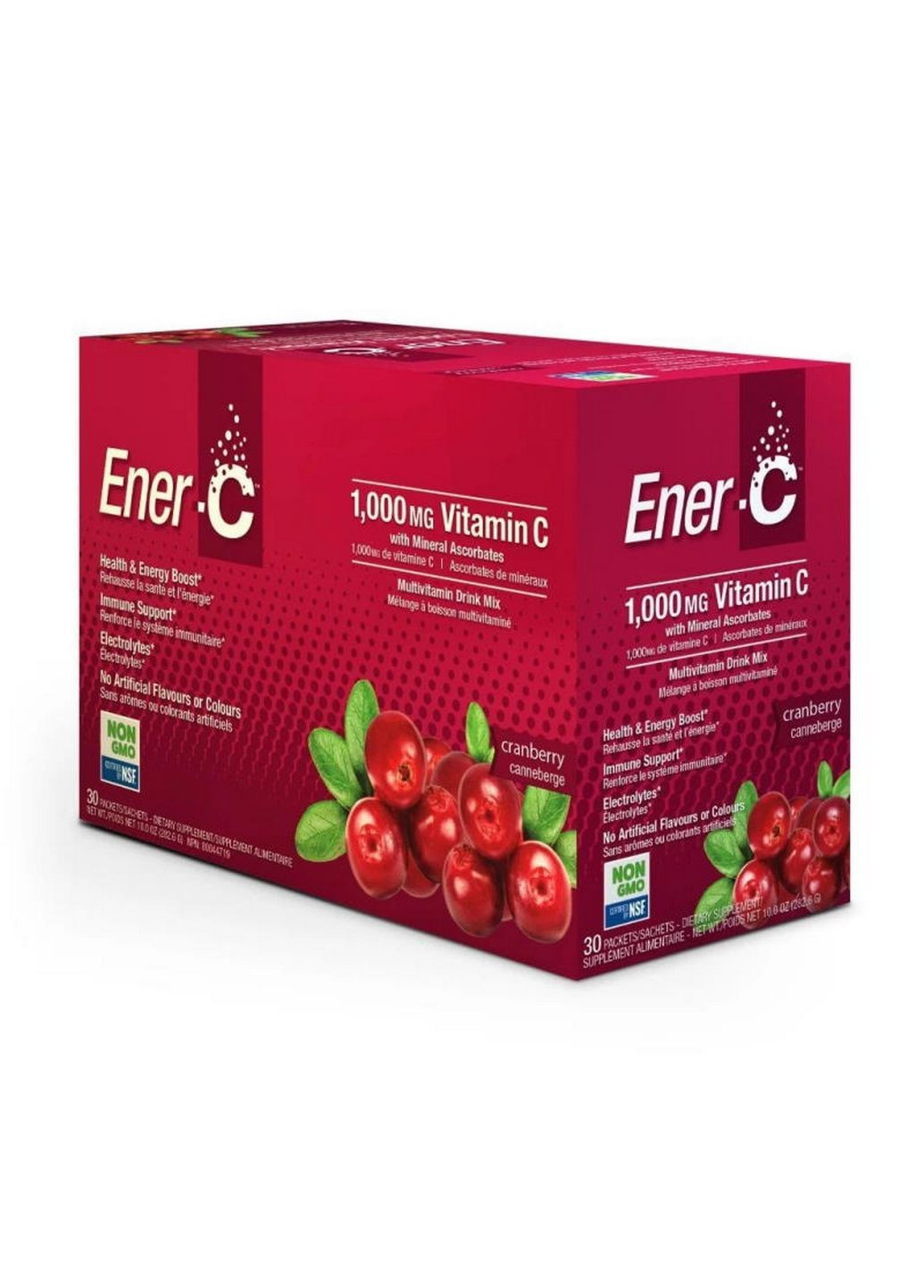 Витамины и минералы Vitamin C, 30 пакетиков Клюква Ener-C (293339486)